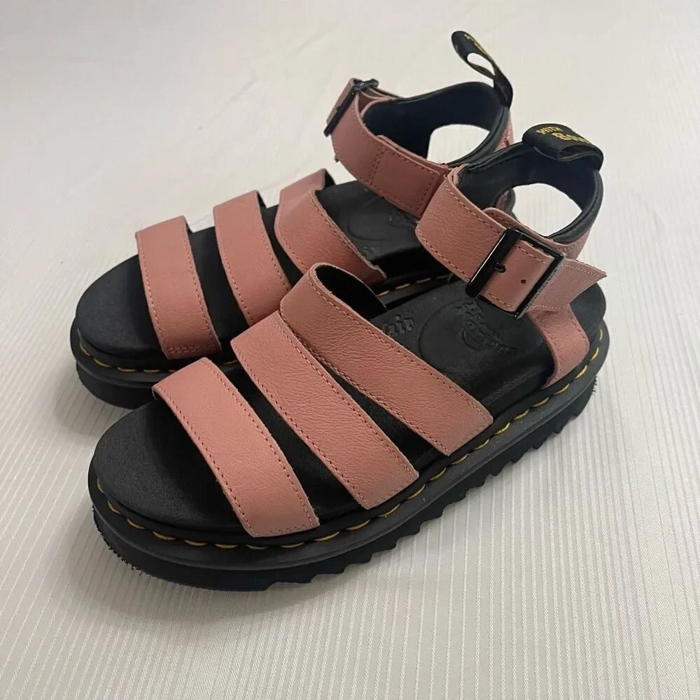Dr. Martens Blaire Leather Platform Women’s Sandals Rose Pink Size 37 6 US